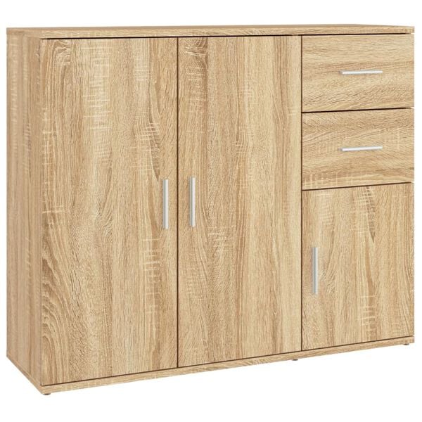 vidaXL Credenza Rovere Sonoma 91x29,5x75 cm Legno ingegnerizzato