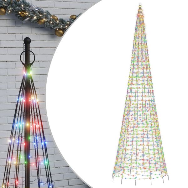 vidaXL Albero di Natale a LED 1534 LED Colorato 500 cm