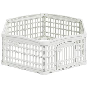 vidaXL Panchetto per Cani a 6 Pannelli 122 x 106,5 x 40 cm Plastica