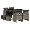 vidaXL Set da Pranzo da Giardino 9 pz con Cuscini in Polyrattan Grigio