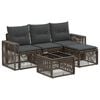 vidaXL Set Divano da Giardino 5 pcs Grigio e Grigio Scuro polyrattan