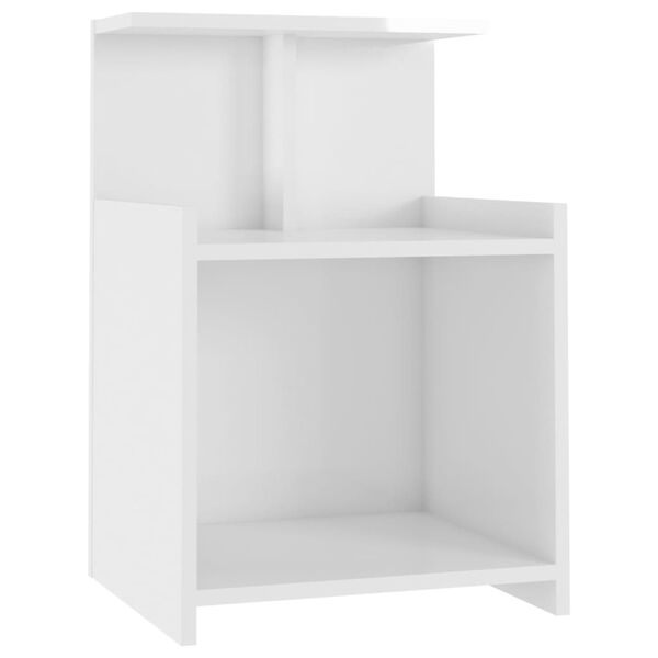 vidaXL Comodini 2pz Bianco Lucido 40x35x60 cm in Legno Multistrato