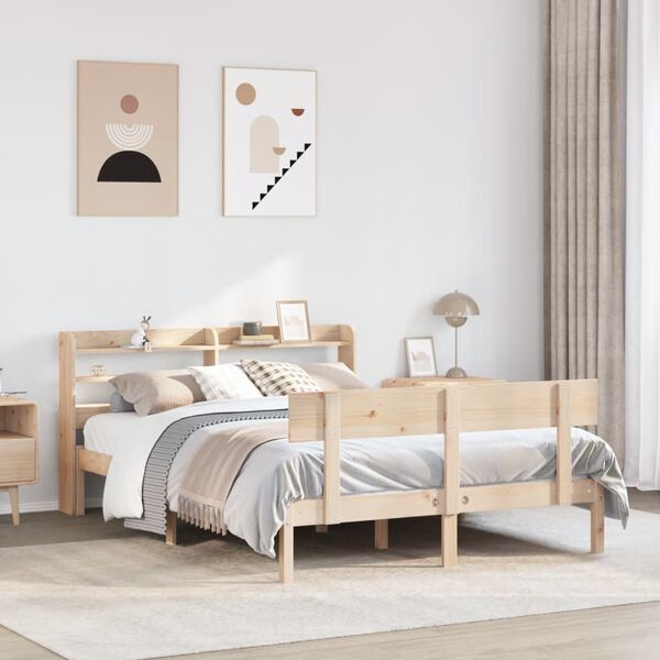 vidaXL Letto senza Materasso 135x190 cm in Legno Massello di Pino