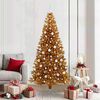 vidaXL Albero di Natale con 300 LED con supporto Oro 210 cm PET