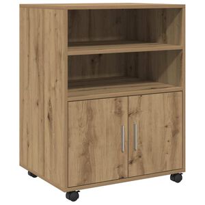 vidaXL Armadietto con Ruote Rovere Artigianale 60x48x81 cm Truciolato