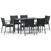 vidaXL Set Pranzo da Giardino 7 pz con Cuscini in Polyrattan e Acciaio