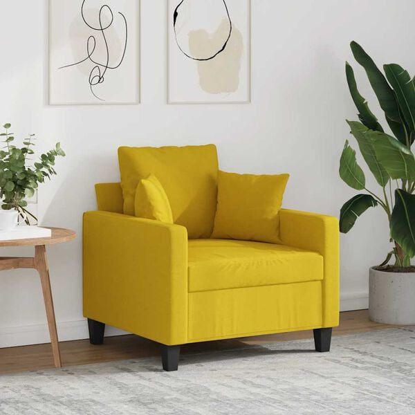 vidaXL Poltrona Giallo Chiaro 60 cm in Tessuto