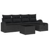 vidaXL Set Divano da Giardino 6 pz Nero polyrattan