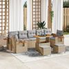 vidaXL Set Divano da Giardino con cuscino 10 pcs Beige e Grigio Chiaro