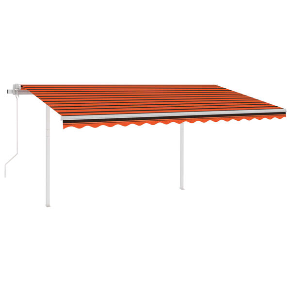 vidaXL Tenda Automatica Sensore Vento e LED 4,5x3 m Arancio e Marrone
