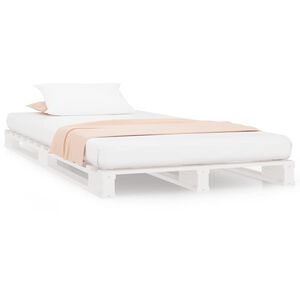 vidaXL Letto a Pallet Bianco 100x200 cm in Legno Massello di Pino