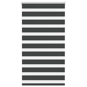 vidaXL Tenda a Rullo Zebra Nero Larghezza Tessuto 75,9 cm Poliestere
