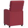 vidaXL Sedie da Pranzo con Ruote 2 pcs Rosso vino 58 x 65 x 98 cm