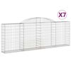 vidaXL Cesti Gabbioni ad Arco 7 pz 300x30x100/120 cm Ferro Zincato