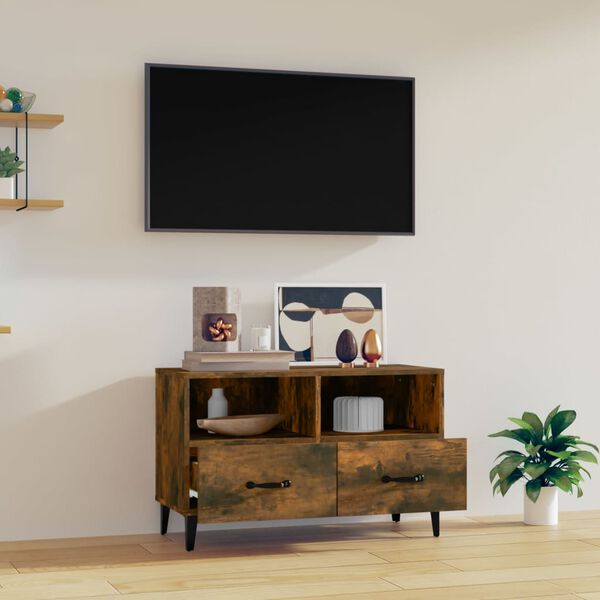 vidaXL Mobile Porta TV Rovere Fumo 80x36x50 cm in Legno Multistrato