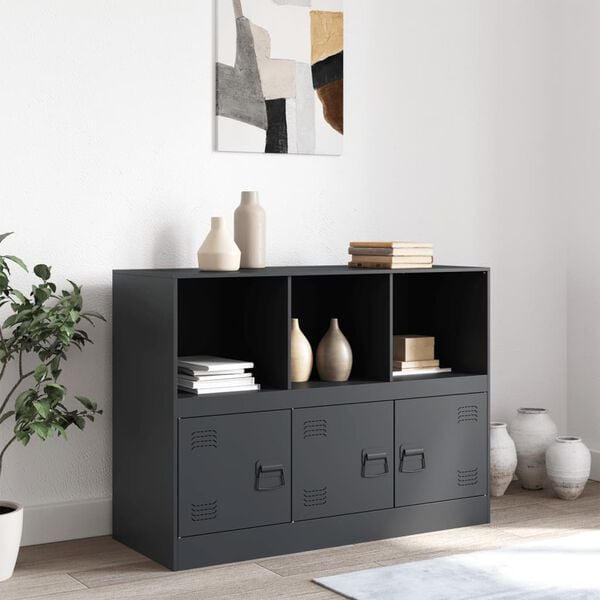 vidaXL Credenza Antracite 99x39x73 cm in Acciaio