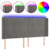 vidaXL Testiera a LED Grigio Chiaro 203x16x118/128 cm in Velluto