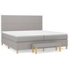 vidaXL Giroletto a Molle con Materasso Grigio Chiaro 200x200cm Tessuto