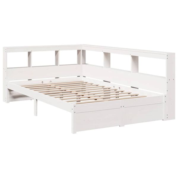 vidaXL Letto Libreria senza Materasso Bianco 120x200 cm Legno di Pino