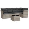 vidaXL Set Divano da Giardino 6pz con Cuscini Grigio Chiaro Polyrattan