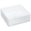 vidaXL Lavandino Bianco 37x37x13 cm in Ceramica Quadrato