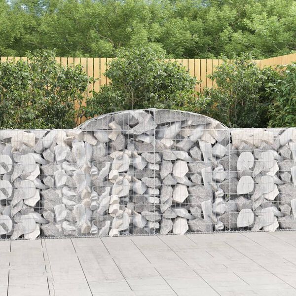 vidaXL Cesti Gabbioni ad Arco 17 pz 300x30x100/120 cm Ferro Zincato