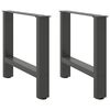 vidaXL Gambe per Tavolino da Caff&egrave; Antracite 2 pz 50x(42-43) cm Acciaio