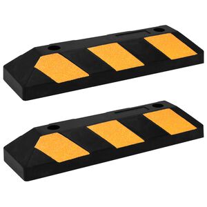 vidaXL Delimitatori di Parcheggio Riflettenti 2 pz 56x15x10cm in Gomma