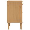vidaXL Comodino SENJA Aspetto Rattan Marrone 40x35x65 cm in Legno Pino
