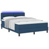 vidaXL Letto a molle con materasso con led Blu 160 x 200 cm Tessuto