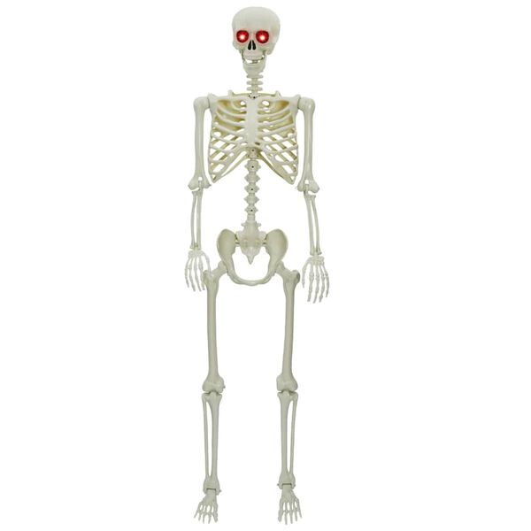 vidaXL Scheletro di Halloween Bianco 155 x 38.5 cm Plastica