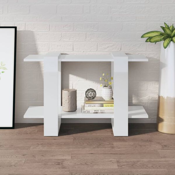 vidaXL Libreria/Divisorio Bianco Lucido 80x30x51 cm