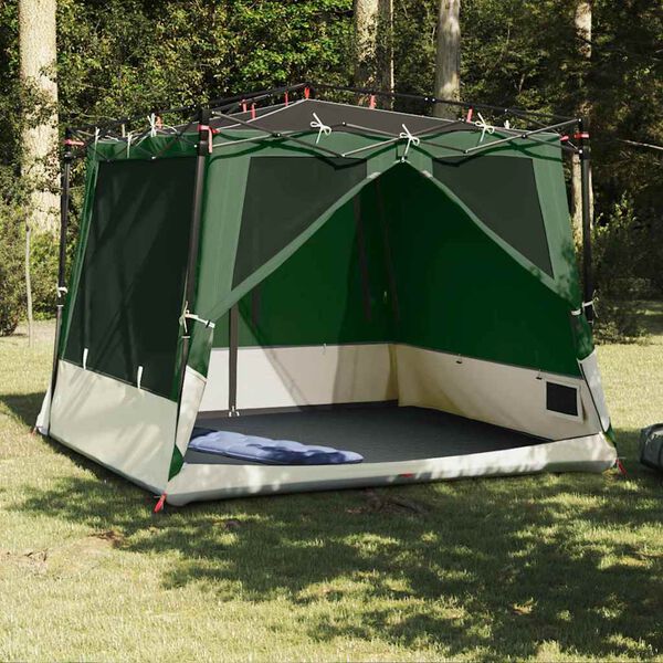 vidaXL Tenda interna con tetto Verde 291 x 291 x 240 cm taffetà