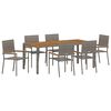 vidaXL Set da Pranzo per Giardino 7 pz Grigio polyrattan