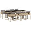 vidaXL Set Pranzo da Giardino 9 pz con Cuscini Beige Misto Polyrattan