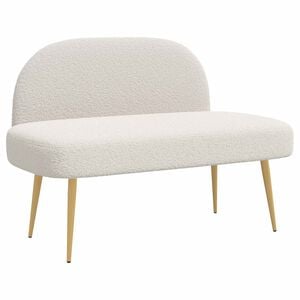 vidaXL Panchina imbottita con schienale Crema 110 x 60 x 76 cm Boucl&eacute;