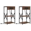 vidaXL Armadio da Notte 2 pz Rovere Marrone 41 x 31 x 76 cm
