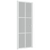 vidaXL Porta Interna 76x201,5 cm Bianco Opaco Vetro e Alluminio