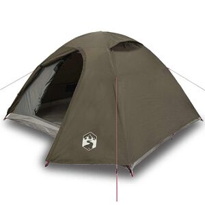 vidaXL Tenda da Campeggio a Cupola per 3 Persone Marrone Impermeabile