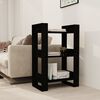 vidaXL Libreria/Divisorio Nero 60x35x91 cm in Legno Massello di Pino