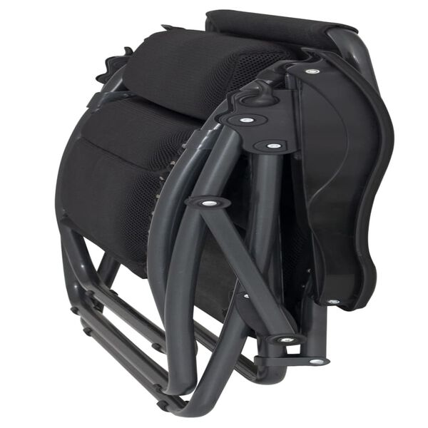 Eurotrail Sedia Reclinabile per Esterni Tarente 3-D mesh Nera