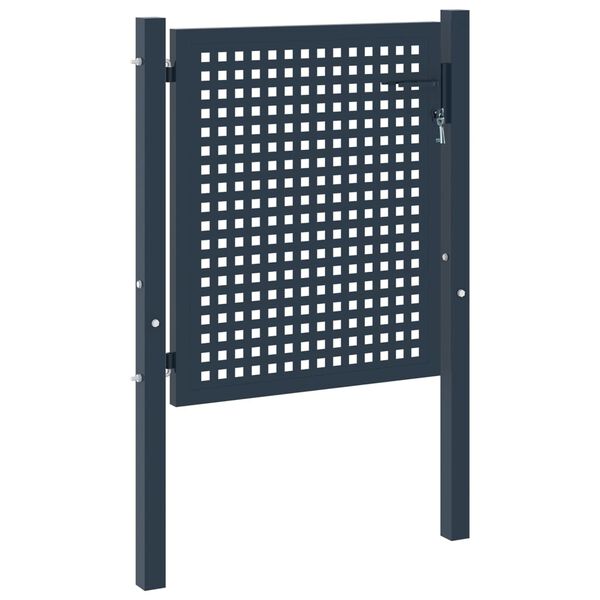 vidaXL Cancello per recinzione antracite 102x75 cm in acciaio