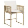 vidaXL Sedie da Giardino con Cuscini 4 pz Beige in Polyrattan