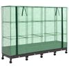 vidaXL Vaso da Giardino con Copertura per Serra e Ruote 4 pz Marrone