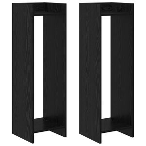 vidaXL Supporto per piante Rovere Nero 30 x 30 x 100 cm