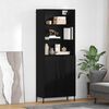 vidaXL Credenza Rovere nero 69,5 x 34 x 180 cm Legno multistrato