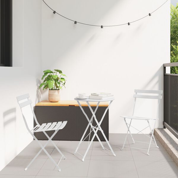 vidaXL Sedia Pieghevole da Giardino 2 pcs Bianco 42 x 46 x 82cm