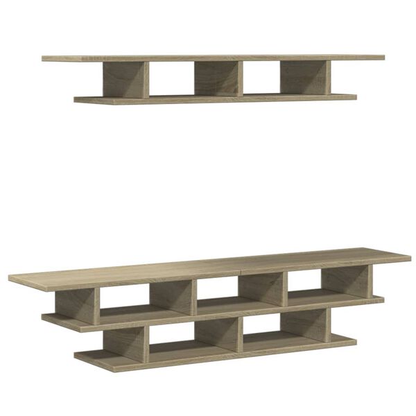 vidaXL Mobili TV a Muro Rovere Sonoma in Legno Multistrato