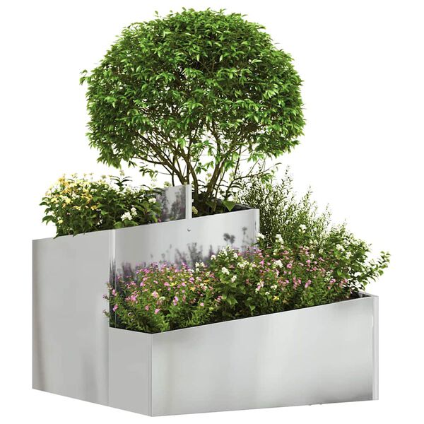 vidaXL Vaso da giardino Argento 60 x 60 x 50 cm Acciaio zincato