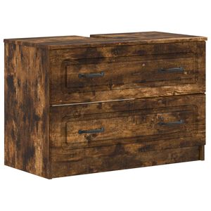 vidaXL Armadio per Lavabo da Bagno UTRECHT Rovere Fumo 82 x 41 x 56 cm